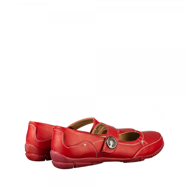 Lomja női alkalmi piros műbőr cipő, 4 - Kalapod.hu